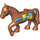 Duplo Dark Orange Horse with Flag on side (1376 / 15994)