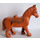 Duplo Dark Orange Horse with Movable Head with Saddle