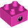 Duplo Dark Pink Brick 2 x 2 with Eye looking left (37396 / 37397)