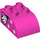 Duplo Dark Pink Brick 2 x 3 with Curved Top with spots and glove left (2302 / 43808)