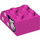 Duplo Rosa scuro Mattoncino 2 x 3 con Parte superiore curva con spots e glove Destra (2302 / 43809)