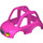 Duplo Dunkelpink Auto oben mit Gelb Headlights (15975 / 15983)