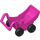 Duplo Dunkelpink Pram mit Schwarz Räder (92937)