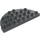 Duplo Mørk steingrå Plate 8 x 4 Semicircle (29304)