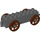 Duplo Dark Stone Gray Wagon with Brown Wheels (76087)