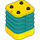 Duplo Dark Turquoise Brick 2 x 2 x 2 with Dark Turquoise Flex (35110)