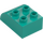 Duplo Dark Turquoise Brick 2 x 3 with Curved Top (2302)