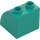 Duplo Donker turquoise Helling 45° 2 x 2 x 1.5 met Gebogen Kant (11170)