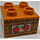 Duplo Earth Orange Brick 2 x 2 with Wood Box and Two Apples (47718 / 53484)