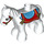 Duplo Foal with Blue saddle and red blanket and bridle (26390 / 37295)