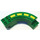 Duplo Green Curved Road Section 6 x 7 x 2 with 4 Stripes (31205)