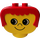 Duplo Head Brick with red hair and smile