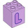 Duplo Lavender Brick 2 x 2 x 2 with Letter &quot;L&quot; Decoration (31110 / 65929)