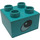 Duplo Light Turquoise Brick 2 x 2 with Eye (3437 / 45166)