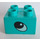 Duplo Light Turquoise Brick 2 x 2 with Eye (3437 / 45166)