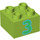 Duplo Lime Brick 2 x 2 with Green &#039;3&#039; (3437 / 15962)