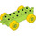 Duplo Lime Car Chassis 2 x 6 with Yellow Wheels (Open Hitch) (10715 / 14639)