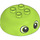 Duplo Lime Round Brick 4 x 4 with Dome Top with Two Large Eyes (67066 / 110306)
