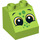 Duplo Lime Slope 2 x 2 x 1.5 (45°) with 2 Eyes and Green Spots (6474 / 36698)