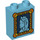 Duplo Medium Azure Brick 1 x 2 x 2 with blue queen picture frame with Bottom Tube (15847 / 43502)