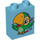 Duplo Medium Azure Brick 1 x 2 x 2 with green parot without Bottom Tube (4066 / 13804)