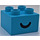 Duplo Medium Azure Brick 2 x 2 with Black Circle with white blob (3437 / 67315)