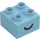 Duplo Medium Azure Brick 2 x 2 with Black Circle with white blob (3437 / 67315)