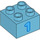 Duplo Medium Azure Brick 2 x 2 with Blue &#039;1&#039; (3437 / 15956)