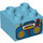 Duplo Medium azuurblauw Steen 2 x 2 met Radio (3437 / 15957)