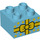 Duplo Medium Azure Brick 2 x 2 with Yellow Bow present (3437 / 21045)