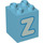 Duplo Medium Azure Brick 2 x 2 x 2 with Letter &quot;Z&quot; Decoration (31110 / 65976)