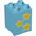 Duplo Medium Azure Brick 2 x 2 x 2 with three yellow stars (25324 / 31110)