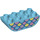 Duplo Medium Azure Brick 2 x 4 with Curved Bottom with Fish Scales (84804 / 98224)