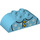 Duplo Medium Azure Brick 2 x 4 with Curved Sides with starry dress top (43816 / 98223)