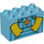 Duplo Medium Azure Brick 2 x 4 x 2 with overalls with gold star (31111 / 37374)