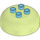 Duplo Medium Azure Round Brick 4 x 4 with Dome Top with Yellowish Green Pattern (18488 / 98220)