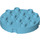 Duplo Medium azuurblauw Ronde Plaat 4 x 4 met Gat en Vergrendelings Ridges (98222)