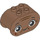 Duplo Medium Brown Brick 2 x 4 x 2 with Rounded Ends with Old Face (6448 / 105456)