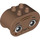 Duplo Medium Brown Brick 2 x 4 x 2 with Rounded Ends with Old Face (6448 / 105456)