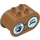 Duplo Medium Dark Flesh Brick 2 x 4 x 2 with Rounded Ends with Angry Glasses Face (6448 / 105455)