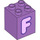 Duplo Medium Lavender Brick 2 x 2 x 2 with Letter &quot;F&quot; Decoration (31110 / 65914)