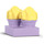 Duplo Mittlerer Lavendel Platte mit Cupcakes mit Gelb Icing (65188)