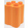 Duplo Mittleres Orange Stein 2 x 2 x 2 mit Wellig Seiten (31061)