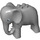 Duplo Medium Stone Gray Elephant rigid head (76063)