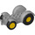 Duplo Medium Stone Gray Tractor with Yellow Wheels (15320 / 24912)