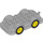 Duplo Medium Stone Gray Wheelbase 4 x 8 with Yellow Wheels (15319 / 24911)