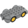 Duplo Medium Stone Gray Wheelbase 4 x 8 with Yellow Wheels (15319 / 24911)