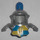 Duplo Metallic zilver Helm met Blauw Veer (51728 / 51768)