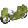 Duplo Olive Green Motor Cycle with White Handlebars (78744)