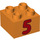 Duplo Orange Brick 2 x 2 with Red &#039;5&#039; (3437 / 17306)